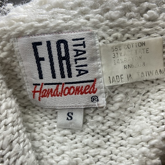 Fia Italia Handloomed cream boho oversized relax fit turtleneck tunic sweater - Picture 5 of 12